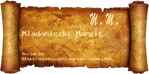 Mladoniczki Margit névjegykártya